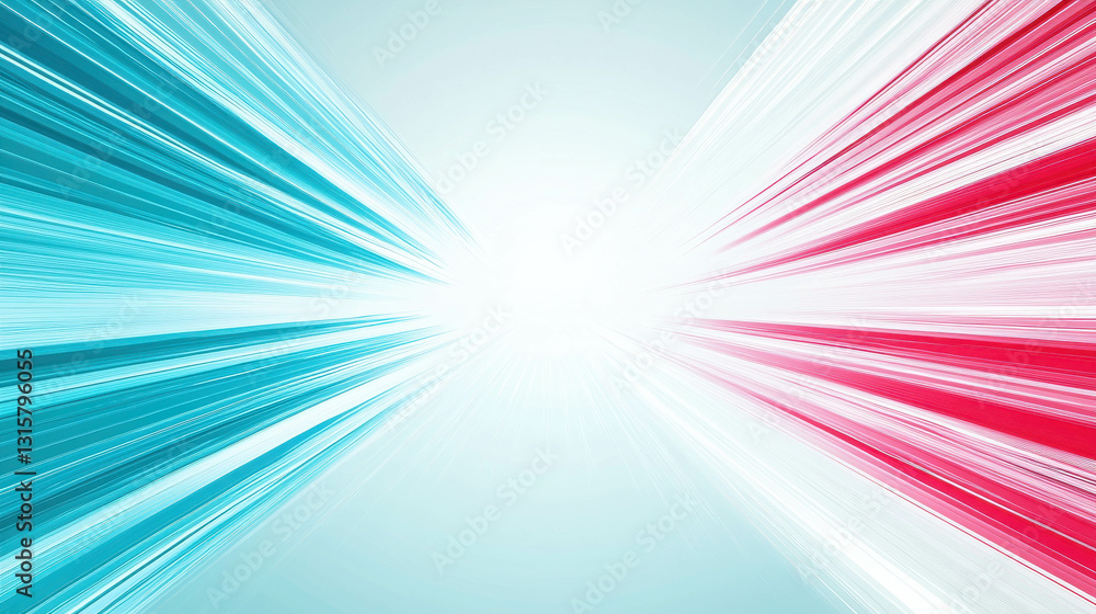 Dynamic Abstract Background with Blue and Red Lines Radiating Towards a Bright Center Point Dynamic Abstract Background with Blue and Red Lines Radiating Towards a Bright Center Point