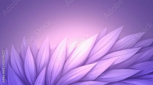 Soft Purple Leaves with Gradient Background for Elegant Design and Artistic Projects