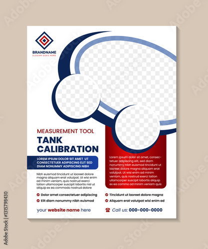the abstract flyer design of measurement tools offers tank calibration services for a wide range of industry testing equipment to ensure that the diagnostics and functions of our customers. 