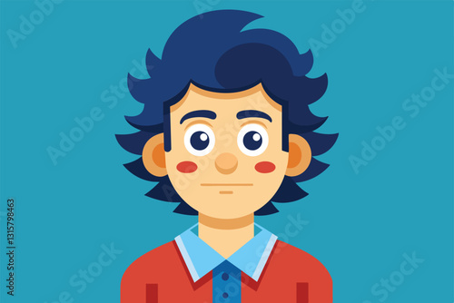 A cartoon character showcases customizable features that reflect aspects of schizophrenia in a vibrant style, Schizophrenia Customizable Cartoon Illustration