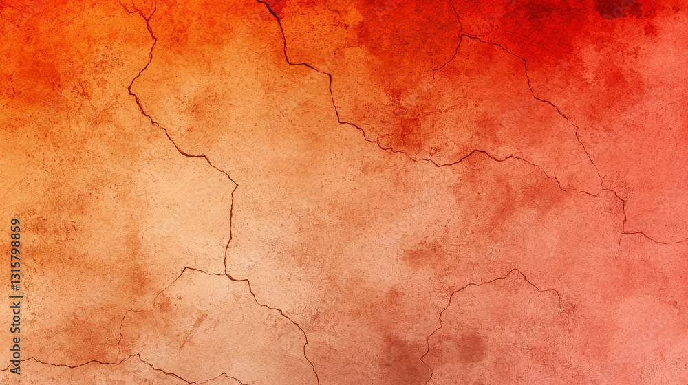 Obraz premium Abstract textured background with cracks and red tones for design and artistic projects