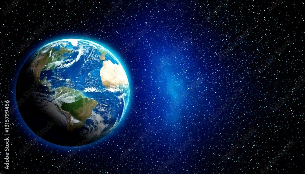 Fototapeta premium Exploring planet earth space digital art cosmic environment aerial view environmental awareness