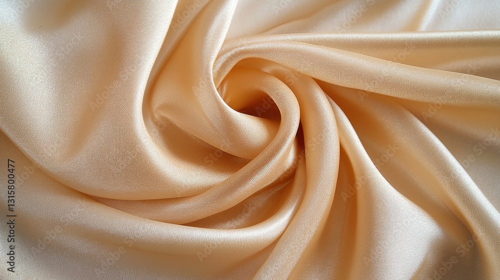 Obraz premium Beige Silk Swirl: Smooth for Luxurious Abstract Fabric Texture Backdrop.