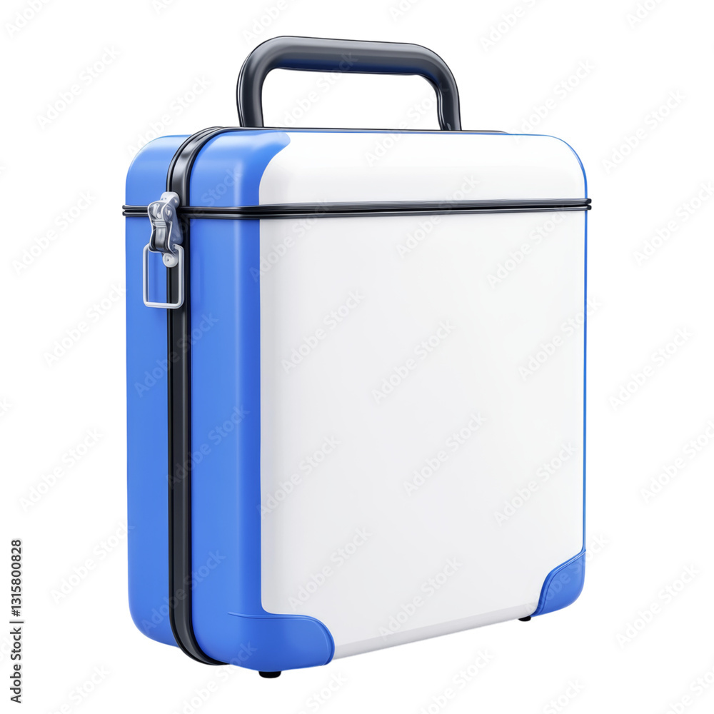Stylish Blue and White Insulated Lunch Box Design Isolated on transparent background