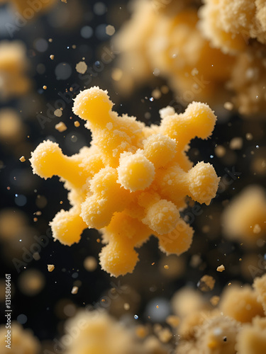 Starch digestion. amylase enzyme effect on starch molecule