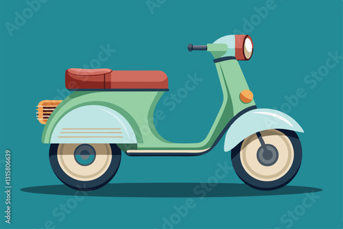 A stylish scooter design showcases customization options for urban commuting and creative expression, Scooter Customizable Semi Flat Illustration