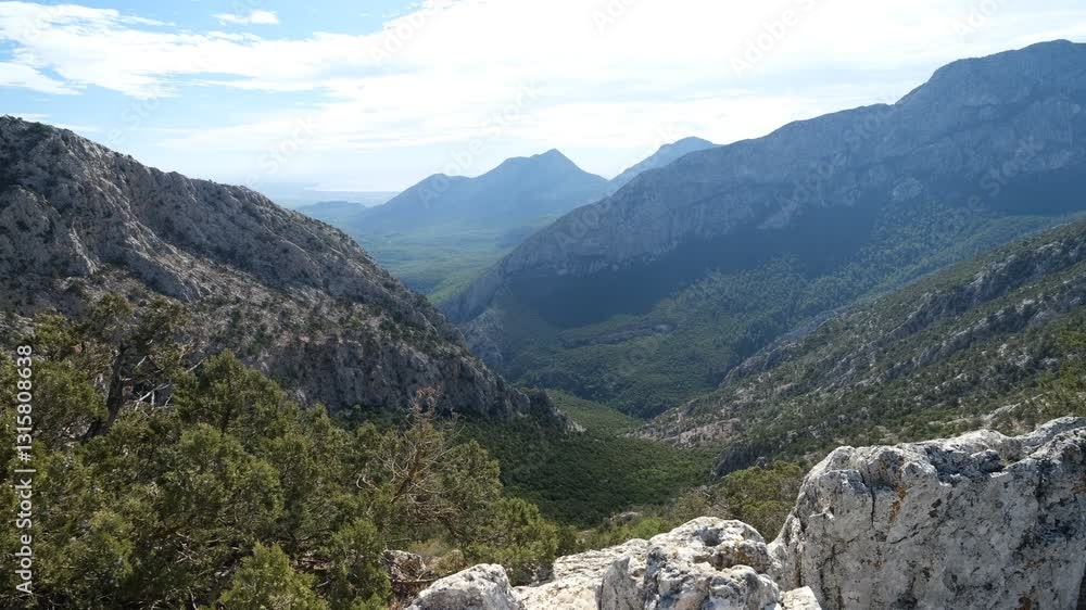 View of Antalya from the ancient city of Termessos. Turkey's most outstanding archaeological sites. antalya province, turkey - 4k video View of Antalya from the ancient city of Termessos. Turkey's most outstanding archaeological sites. antalya province, turkey - 4k video