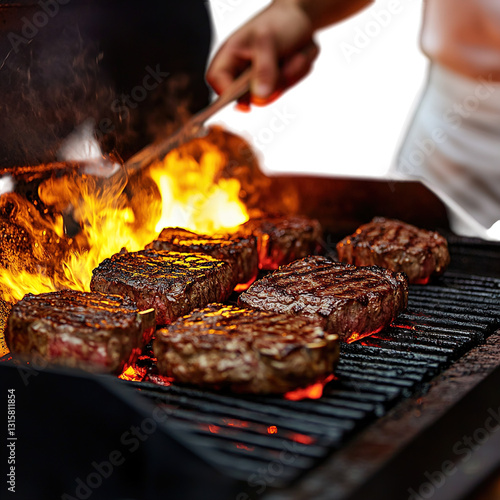 Obraz na płótnie meat on the grill w salonie