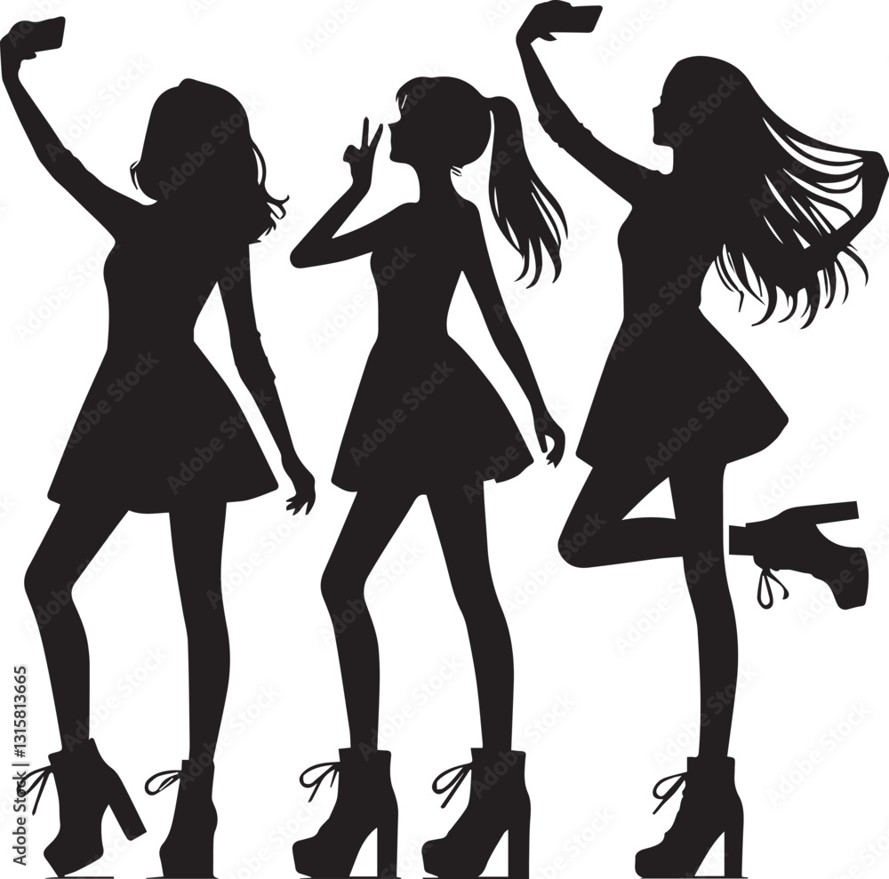 Group of Friends woman silhouette vector, Group of Friends Walking Together vector illustration, Group of Friends woman silhouette vector black and white Group of Friends woman silhouette vector, Group of Friends Walking Together vector illustration, Group of Friends woman silhouette vector black and white