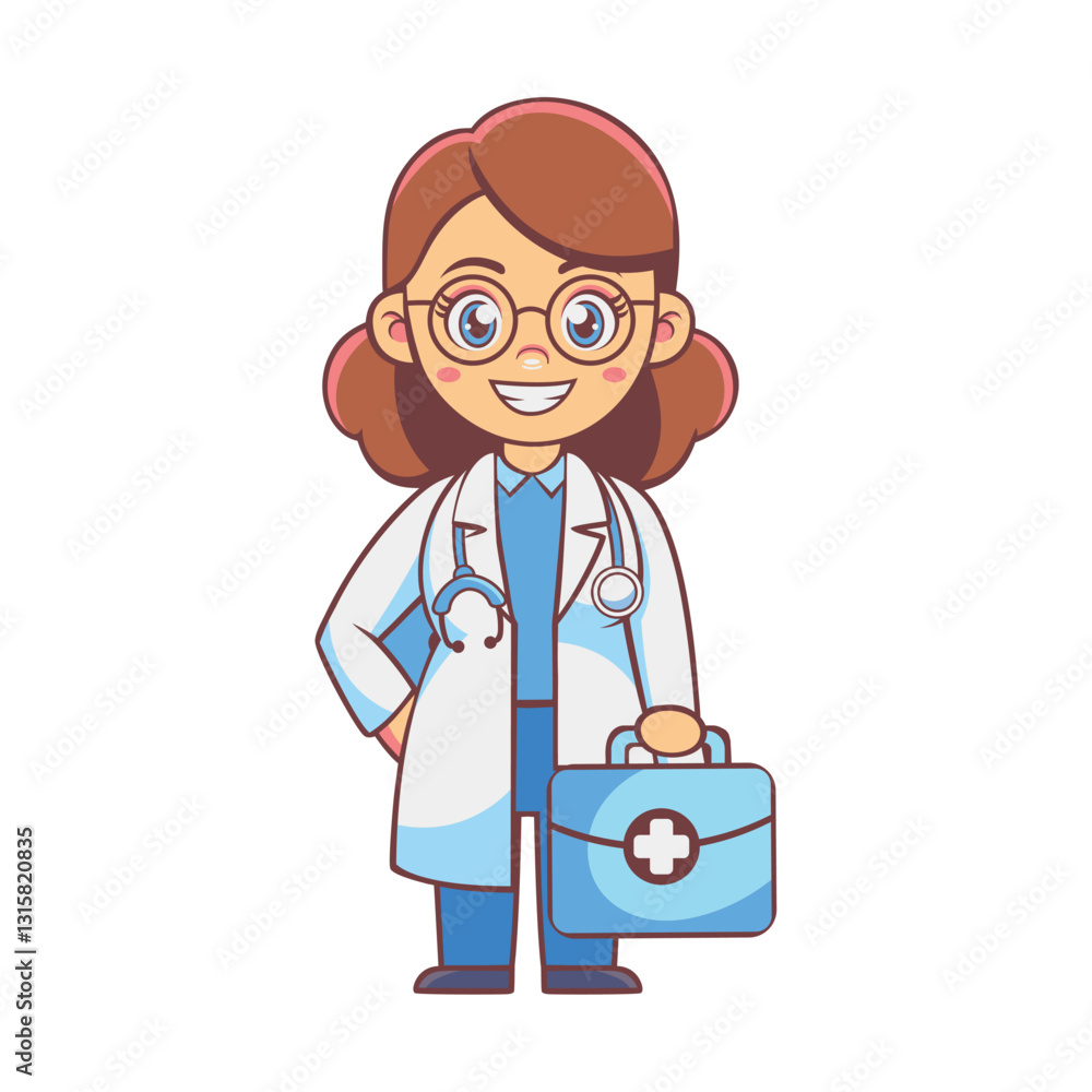 Doctor Staff Female Briefcase Icon Doctor Staff Female Briefcase Icon