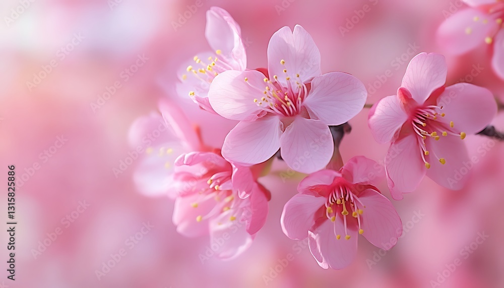 Pink cherry blossoms, spring garden Pink cherry blossoms, spring garden