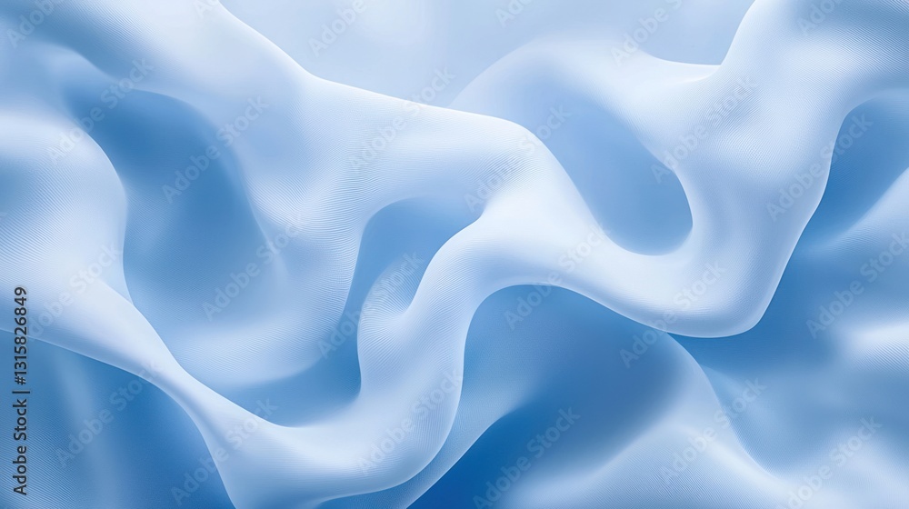Obraz premium Abstract Blue Silk Drape: A Serene Textile Texture