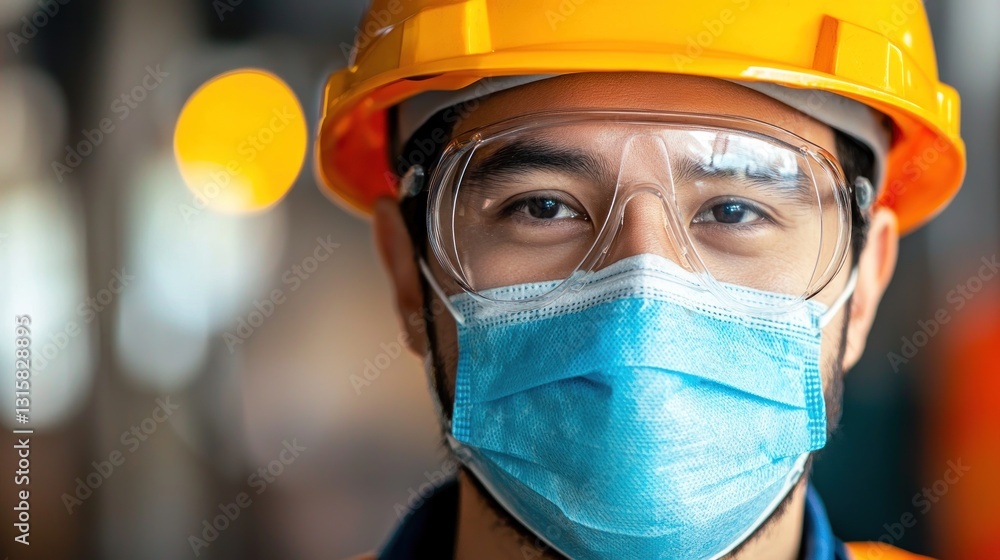Portrait of a Construction Worker Wearing Protective Gear Portrait of a Construction Worker Wearing Protective Gear