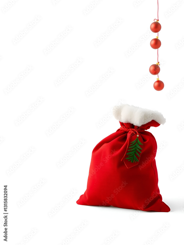 Red Christmas sack isolated on transparent background Red Christmas sack isolated on transparent background