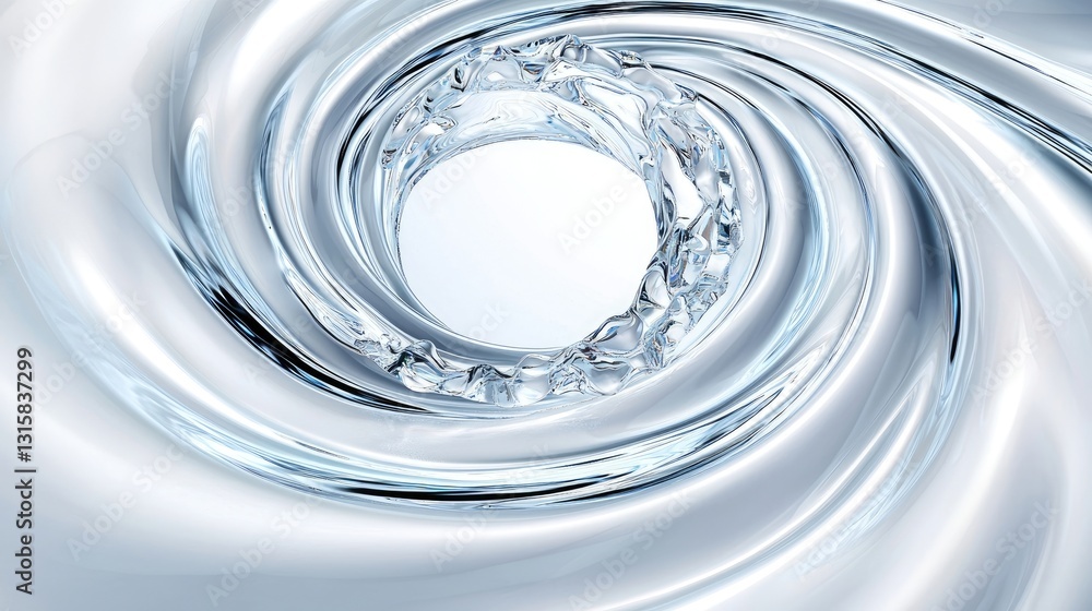 Abstract Fluid Motion with Water Swirl Creating Dynamic Patterns and Textures in Blue and White Tones Highlighting Transparency and Energy Abstract Fluid Motion with Water Swirl Creating Dynamic Patterns and Textures in Blue and White Tones Highlighting Transparency and Energy