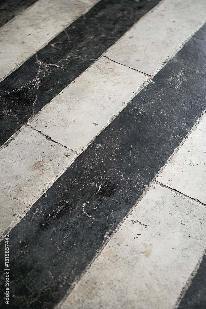 Symmetric Black and White Gray Concrete Floor with Stripes Symmetric Black and White Gray Concrete Floor with Stripes
