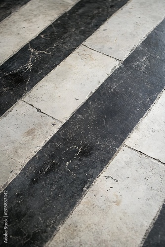 Wallpaper Mural Symmetric Black and White Gray Concrete Floor with Stripes Torontodigital.ca