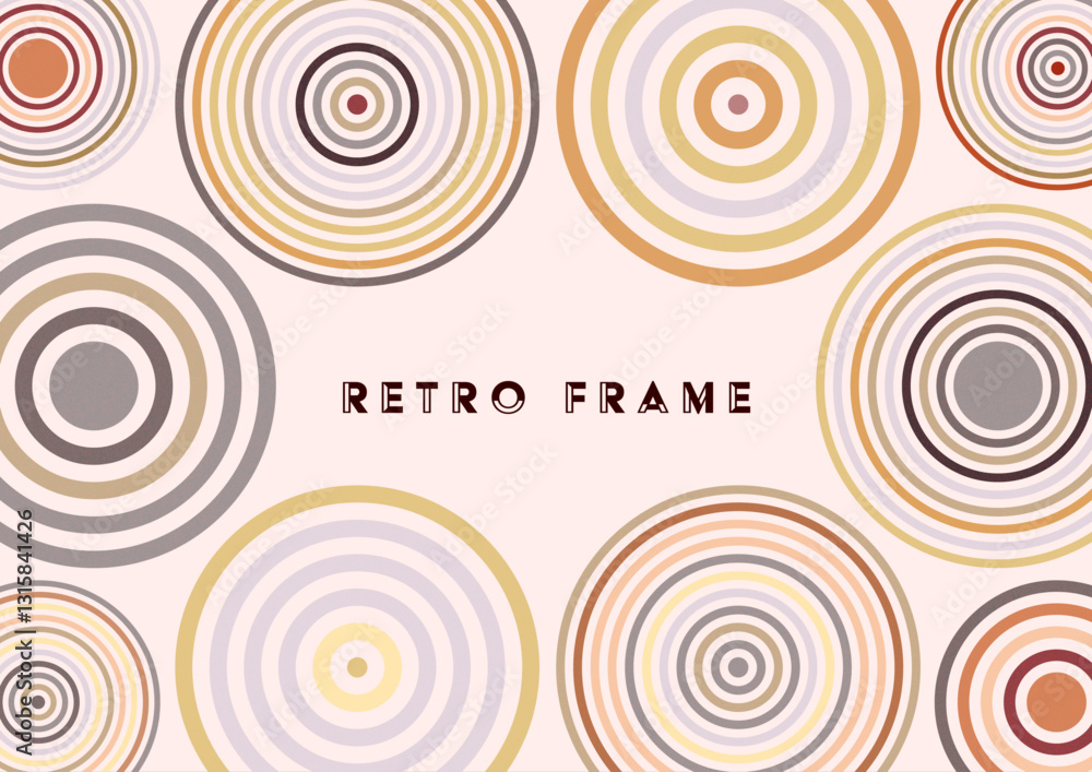 レトロな丸モチーフの背景フレーム retoro frame レトロな丸モチーフの背景フレーム retoro frame