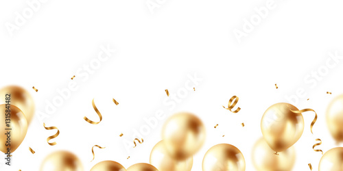 golden balloon background for festival decoration elegant vector illustration party