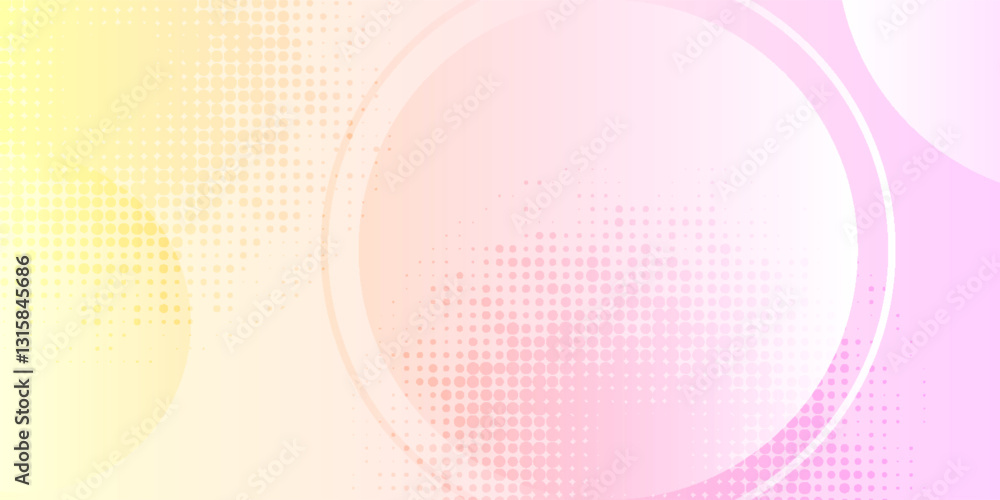 custom made wallpaper toronto digitalAbstract geometric background gradient yellow and pink circles overlapping layers on bright space with dot effect decoration. Modern graphic design elements circle