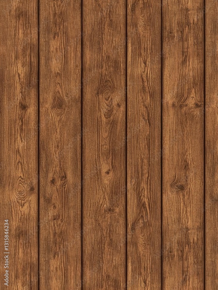 Naklejka premium Vertical Wood Grain Texture, Brown Paneling Background, Timber, Plank, Lumber, Rustic, Natural, Wooden, Boards, Wall
