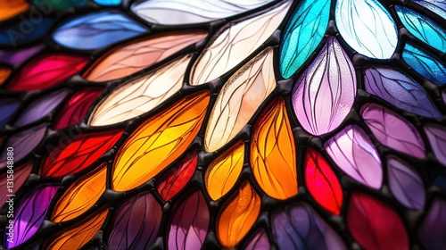 Wallpaper Mural Vibrant Close Up of Colorful Stained Glass Window Showcasing Artistry Torontodigital.ca