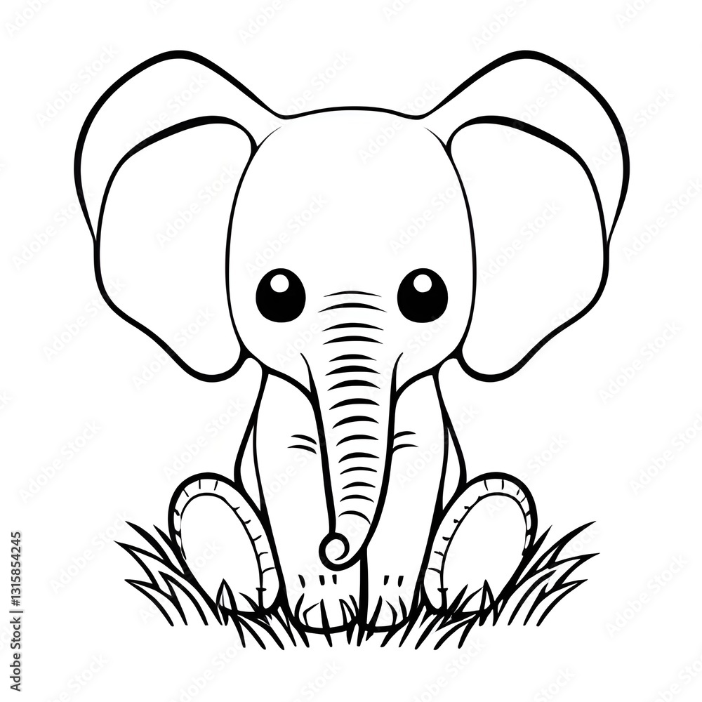 Naklejka premium elephant coloring illustration