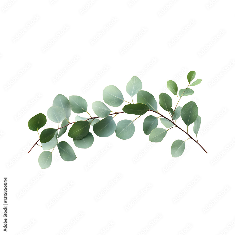 Top view of Green eucalyptus branch leaves floral isolated on transparent background, Png.
Top view of Green eucalyptus branch leaves floral isolated on transparent background, Png.