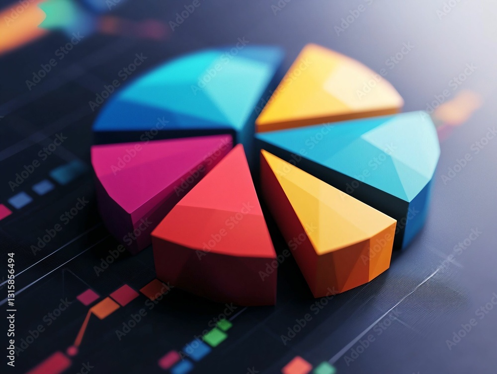 Obraz premium Colorful Data Pie Chart