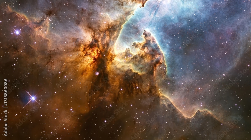 Fototapeta premium Breathtaking Cosmic Scene of Colorful Nebula and Star Formation