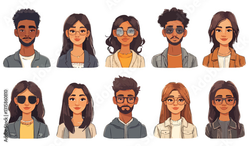 modern human avatar cartoon groupset