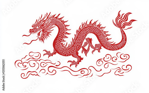 red dragon on white background