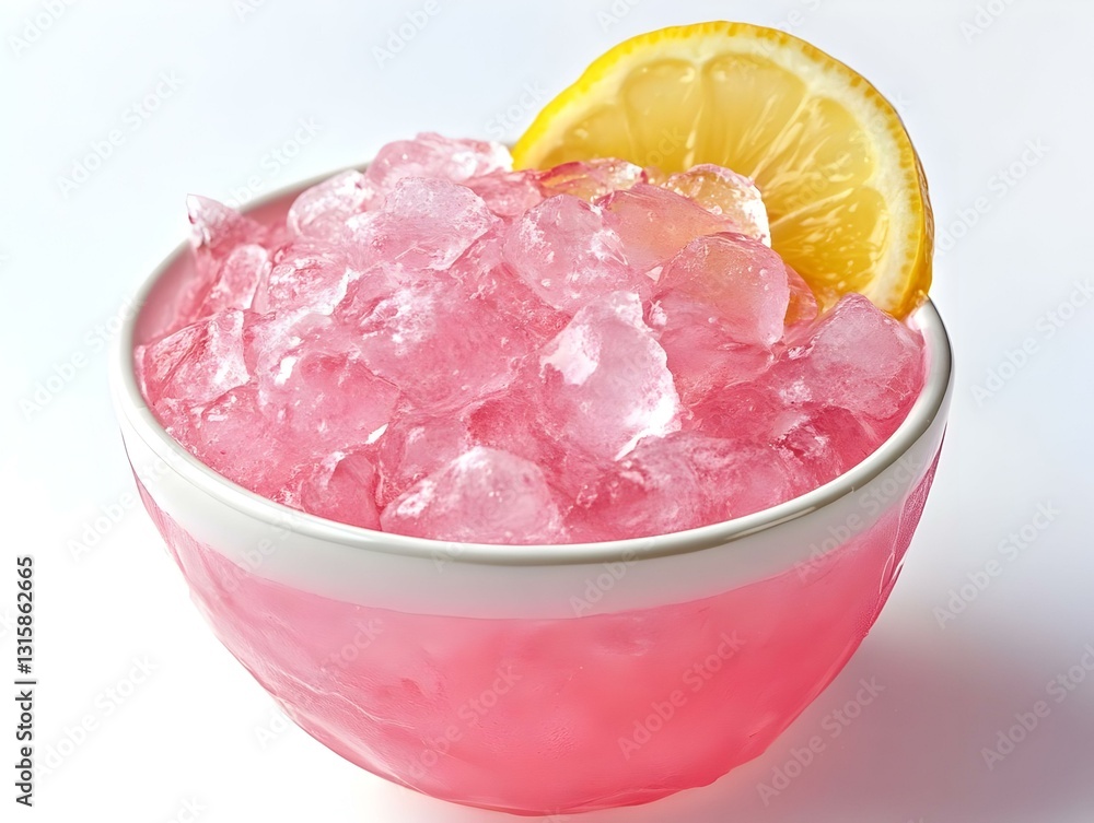 bowl of iced pink lemonade white background bowl of iced pink lemonade white background