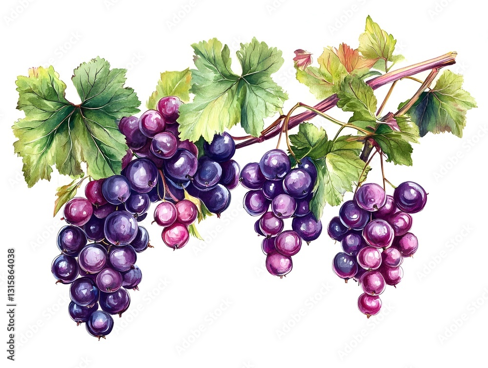 Obraz premium Blackcurrant white background