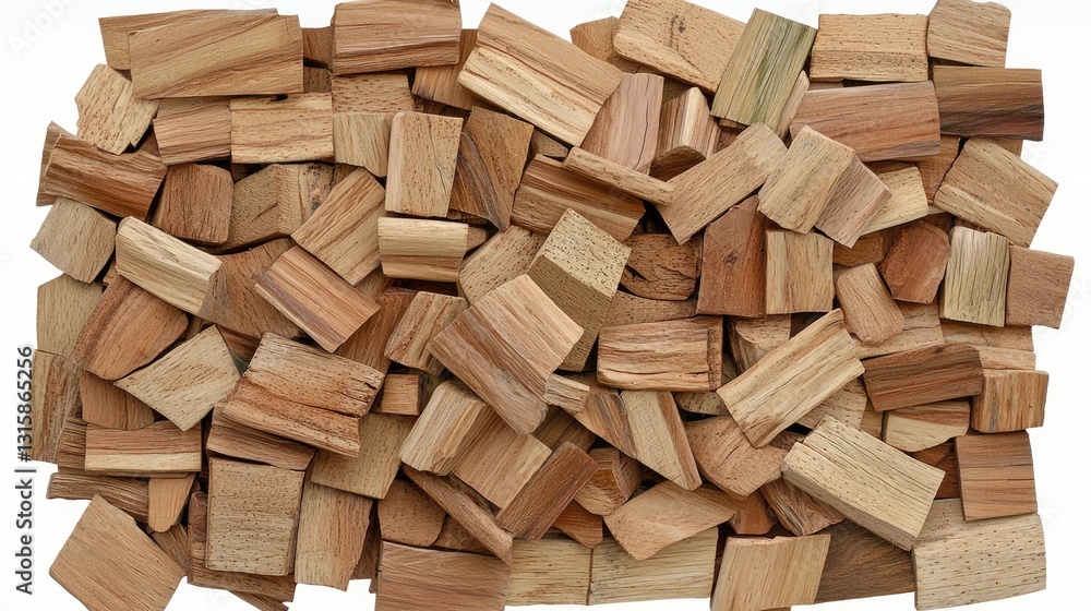 Close-Up View of Stacked Natural Wood Pieces With Varied Textures and Colors Arranged in a Layered Pattern on a White Background Close-Up View of Stacked Natural Wood Pieces With Varied Textures and Colors Arranged in a Layered Pattern on a White Background