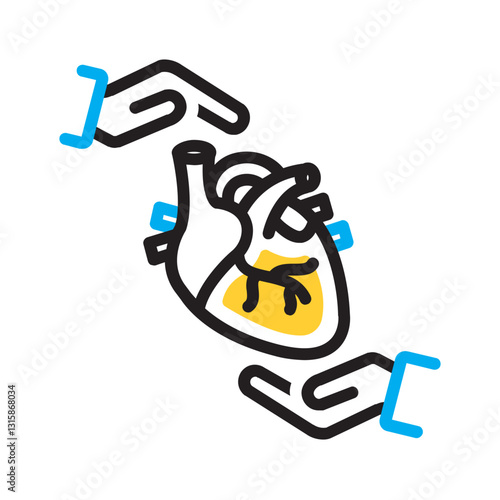 Vector multi color icon for heart care