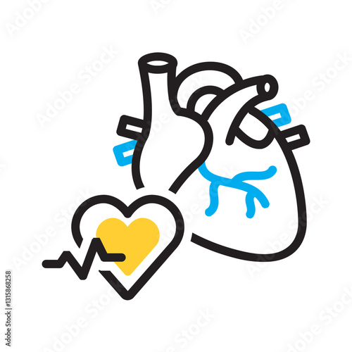 Vector multi color icon for chronic care