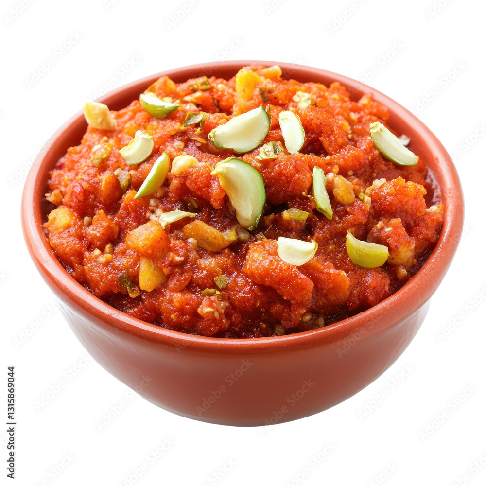gajar ka halwa pudding on bowl isolated on white or transparent background gajar ka halwa pudding on bowl isolated on white or transparent background