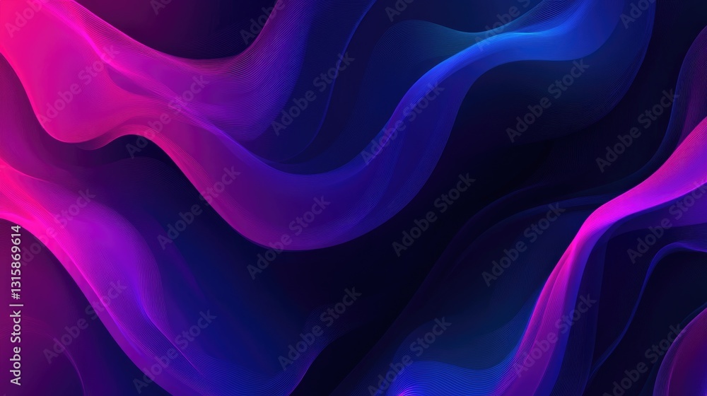 Obraz premium Abstract digital art showcasing flowing lines of colorful light
