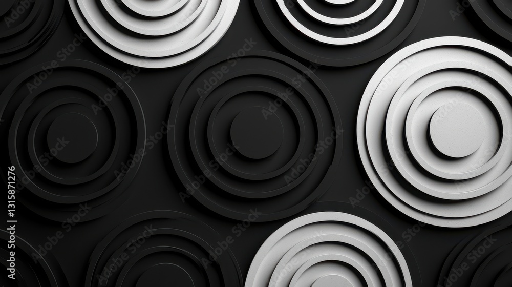 Black and White Wall with Abstract Circles Creating a Unique Visual Texture Black and White Wall with Abstract Circles Creating a Unique Visual Texture