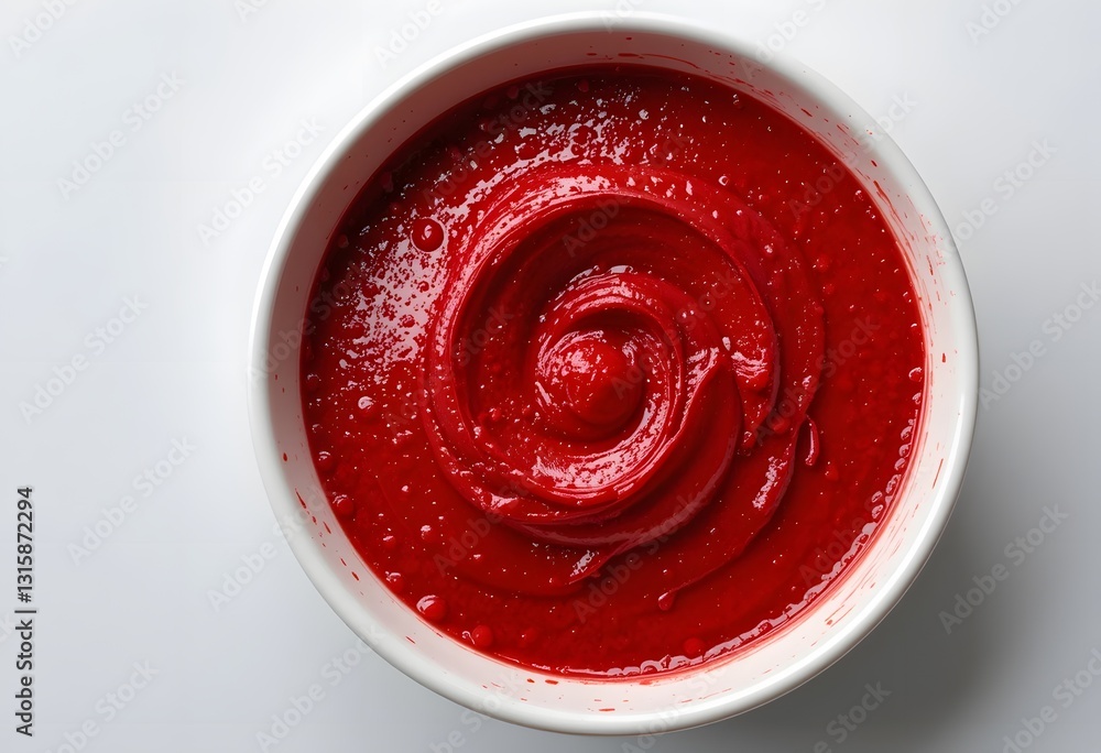 Smooth Red Sauce in White Bowl – Delicious Food Aesthetic Smooth Red Sauce in White Bowl – Delicious Food Aesthetic