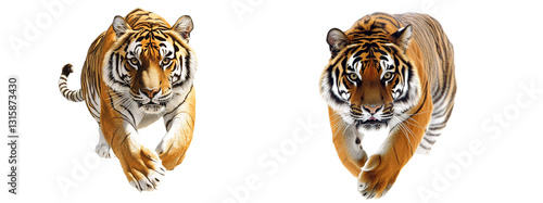 Obraz na płótnie tiger head isolated on white w salonie