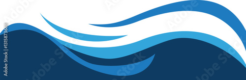 Wavy Blue curved border footer