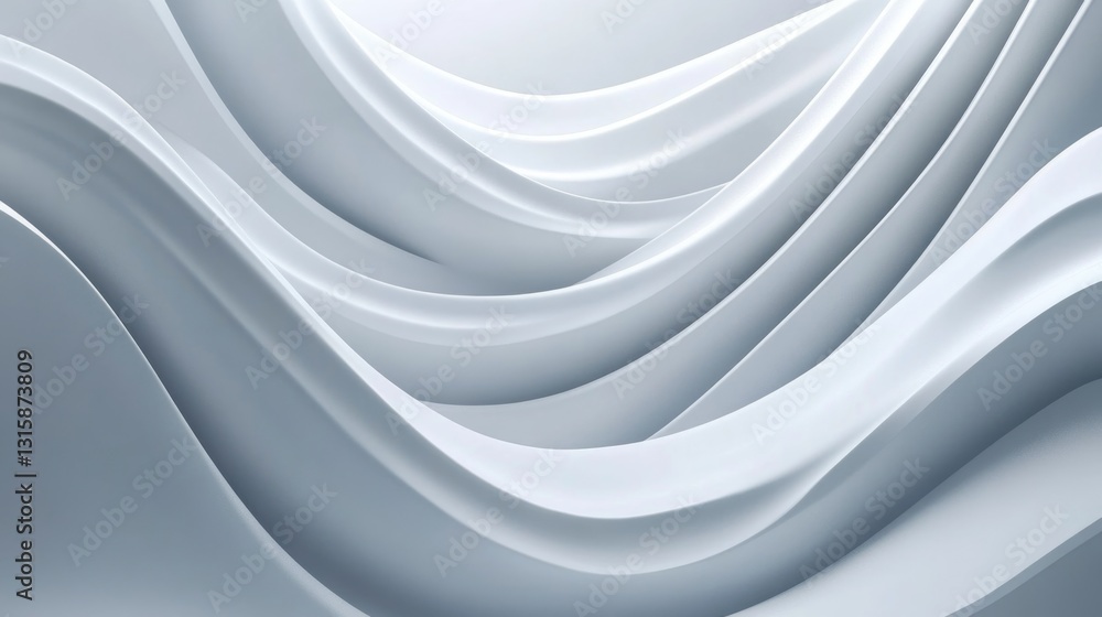 Fototapeta premium Abstract white waves and curves create a sense of flow