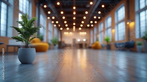 Wallpaper Mural Soft focus on contemporary white open office interior background for modern minimalist workspaces, corporate design, and digital creative projects Torontodigital.ca