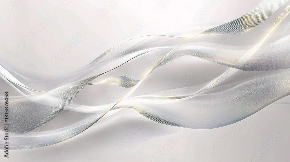 Obraz premium Elegant Abstract Silver Light Background with Flowing Lines