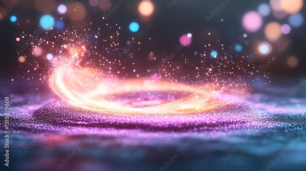 Fototapeta premium Vibrant swirling energy effect in a colorful space digital art abstract environment