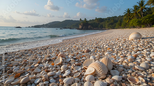 Beautiful Playa Conchal, a beach made of seashells, Guanacaste, Costa Rica