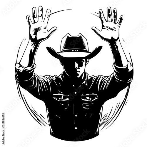 Western Cowboy Action Silhouettes – Gunfighter & Rodeo Poses
