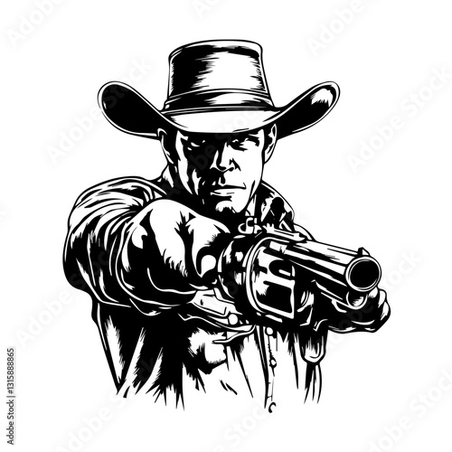 Cowboy Silhouette Vectors – Riding, Shooting & Lassoing Poses
